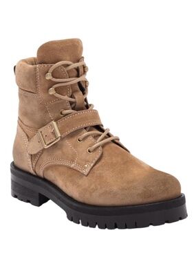ALL SAINTS Combat Boots, Lace-up / Buckle Combo,  Suede Paulina NEW, Size EU 40